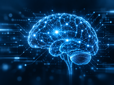 Embedded AI - digital brain neural network