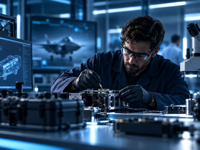 Secure prototyping - engineer in laboratory